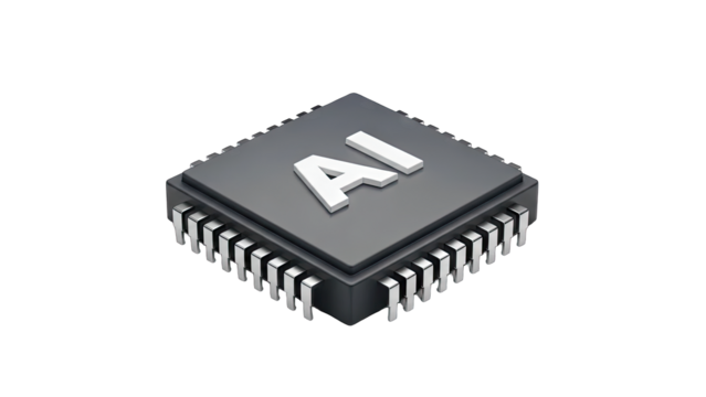 AI Chip Illustration on White Background - Powered by Adobe