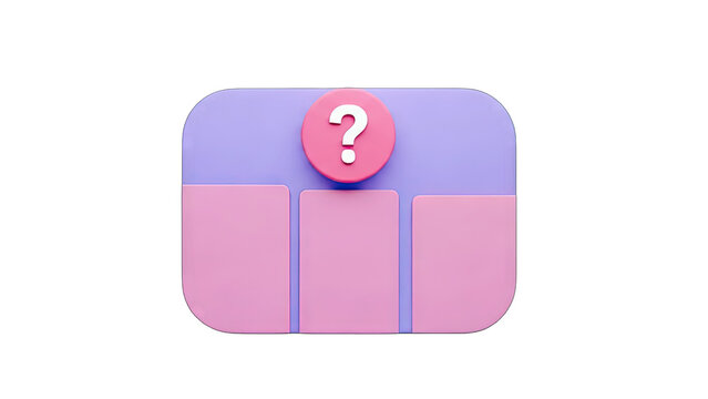 3D Interface with Question Mark: Concept of Inquiry