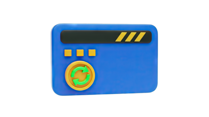 3D Credit Card with Refresh Icon - Digital Payment Concept