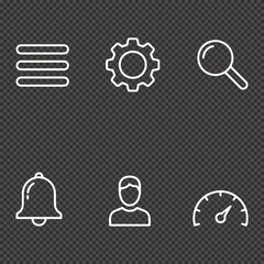 User Interface and Application Dashboard Icons, Admin Panel and User Account Settings, Vector Icons