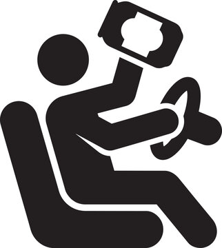 Person drinking from bottle while driving car, dangerous driver