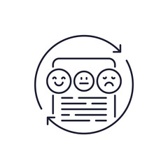 sentiment analysis icon, opinion mining line design