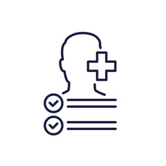 Rehab and recovery line icon on white