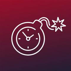 time bomb icon, line vector design