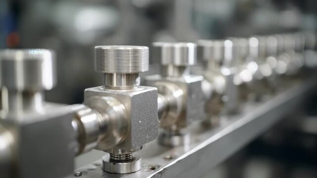 Medium shot focusing on customized highpressure processing fittings emphasizing tailored equipment design engineered for specific nonthermal pasteurization needs and product types.