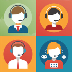 Teamwork and management line icons collection. Vector illustration eps10