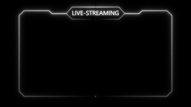live RCE streaming text neon frame animation box frame neon frame live streaming game live Stream overlay animation for live streaming video Titles 4k animation . isolated on transparent background.