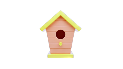 Colorful Birdhouse on White Background