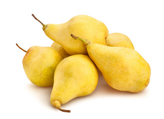 yellow pears path isolated on white