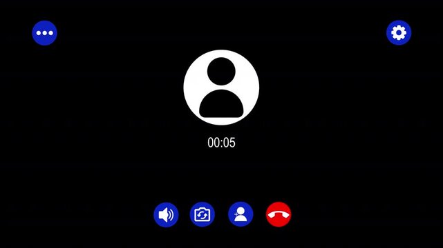 Phone call animation on transparent background, Video call screen overlay animation with alpha channel

