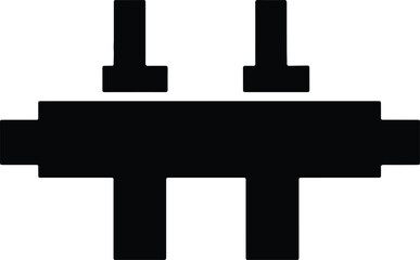Silhouette Simple Symmetrical Industrial Mechanical Connector Element Vector Illustration