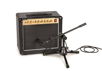 guitar amp mic stand path isolated on white