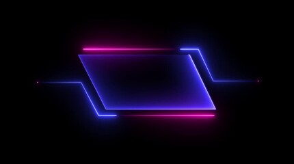 Futuristic HUD Head up display interface template with basic geometry line element. Universal Technology Line and frame Video overlay Neon rectangle frame glowing animation. - Powered by Adobe