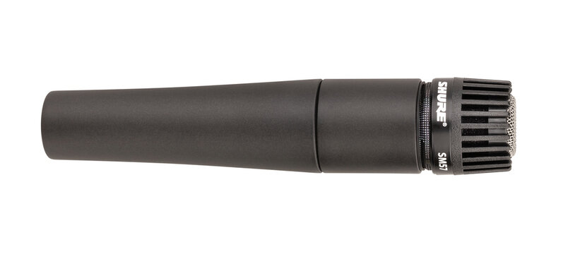 shure sm 57 mic path isolated on white
