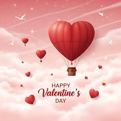 Obraz premium Love Floats Above the Clouds