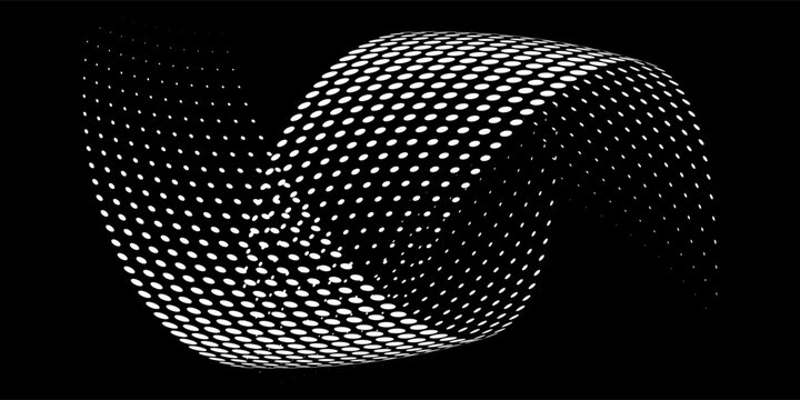 Bubble swelling as mountain. Hill, spherical protrusion. Hemisphere from dots.. Particle points dimension sound wave. Part of sphere effect polar hill globe surface. Big data flow calculation.