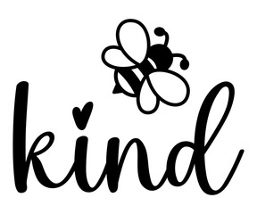 Be kind bee vector illustration. Bee kind text