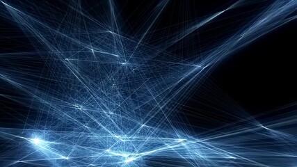 Dynamic blue light trails in abstract digital network visualization - Powered by Adobe