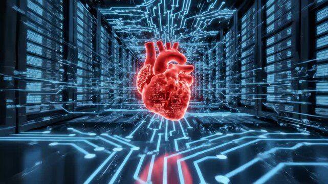 Digital Heart Beats in Data Center With Lines of Code Visualized - Powered by Adobe