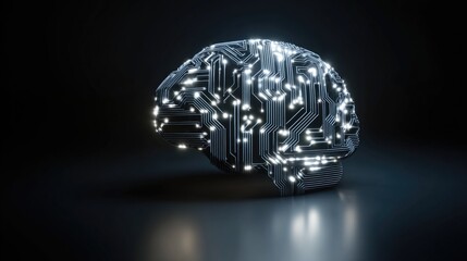 AI Brain Circuit Board Glow