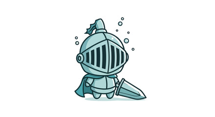 Cartoon knight character illustration isolated on white background © Insto