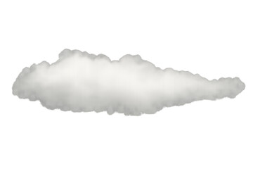 Obraz premium Realistic white fluffy cloud element isolated on transparent background illustrating weather and sky concepts