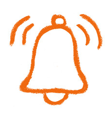 Bell Ring Icon Crayon Chalk Drawing Doodle Vector