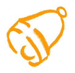 Bell Ring Icon Crayon Chalk Drawing Doodle Vector