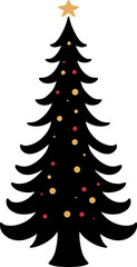 Obraz premium Elegant Christmas Tree Illustration Sticker