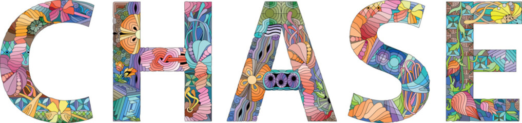 Male name CHASE. Vector decorative object