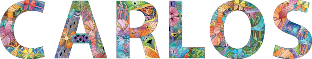 Male name CARLOS. Vector decorative object
