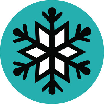 snowflake minimal flat icon Set of cute symmetric blue snowflakes isolated on a transparent background. Cartoon decorative elements. Editable stroke. Ideal for winter designs.