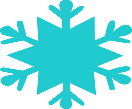snowflake minimal flat icon Set of cute symmetric blue snowflakes isolated on a transparent background. Cartoon decorative elements. Editable stroke. Ideal for winter designs.