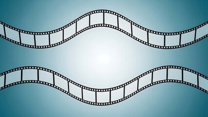 Fototapeta premium Film strip illustration on blue background