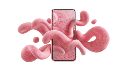 Abstract Phone with Pink Swirls