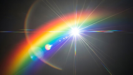 Fototapeta premium Vibrant Rainbow Spectrum Illuminating the Sky, Nature Scene, Outdoor Environment, Photography