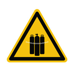 Warning Chained Cylinders Symbol Sign, Vector Illustration, Isolate On White Background 