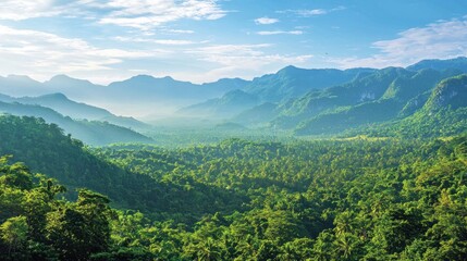 Mountainous landscape with lush greenery