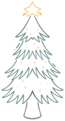 Obraz premium Elegant Christmas Tree Sticker