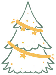 Decorative Christmas Tree Cute Sticker