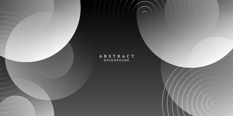 Black abstract background with spiral shapes. Technology futuristic template. Vector illustration.