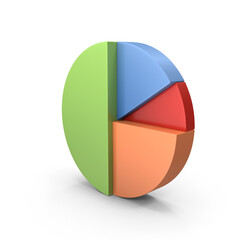 3d pie chart icon for business analytics and statistics