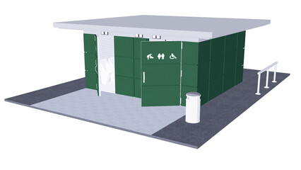 公衆トイレの外観のイラスト