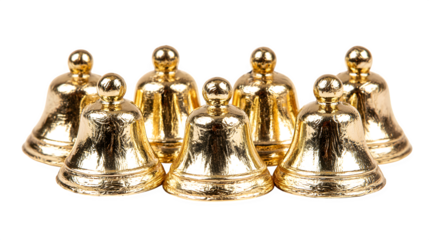 Golden Wedding Bells, isolated on transparent background