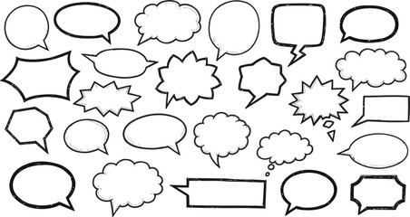 Obraz premium Creative design of speech bubbles and thought clouds for comic strip or graphic novel layout