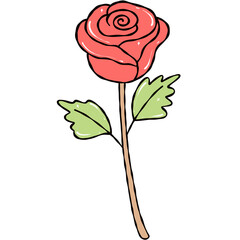 Cute Cartoon Rose Valentine Clipart 
