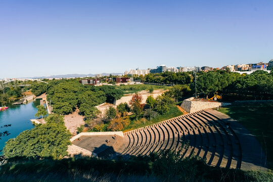 Valencia, spain - 2 sep 2025 Parque de Cabecera, river Turia