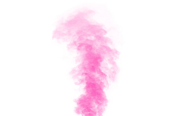Glowing Pink Abstract Brush Stroke with Sparkling Particles on transparent Background.