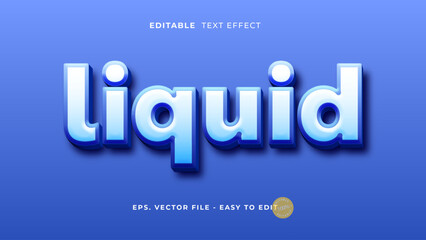 Glossy Blue Liquid 3D Editable Text Effect