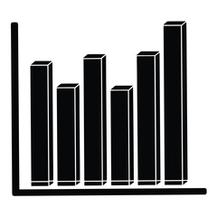 Fototapeta premium vector illustration of a chart bar graph on white background